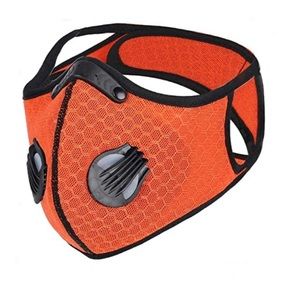 $8 Orange Face Mask with 2 Air Valves & 2 Filters